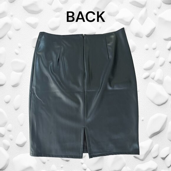 RICKIS Black Pencil Skirt in Faux Leather NWT - Picture 2 of 7